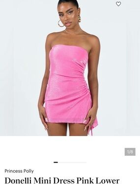 NWT: Princess Polly Donelli Mini Dress Pink Shimmer